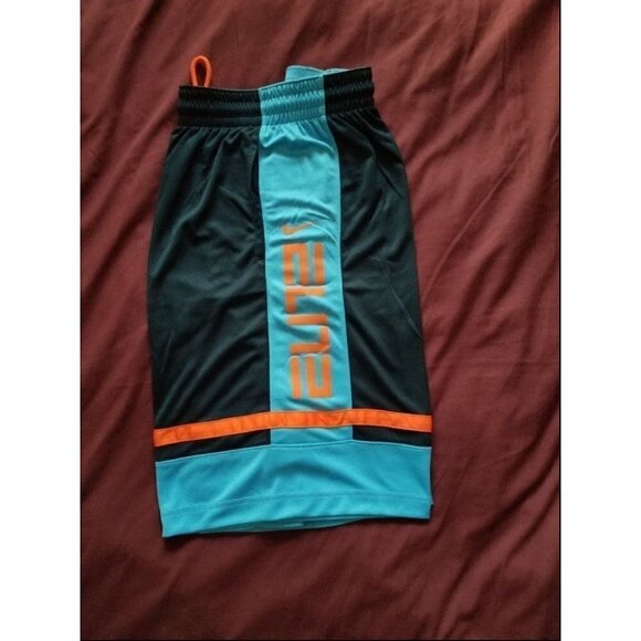 Nike Dri-Fit Elite Basketball Shorts Navy Blue/Orange - Picture 4 of 12